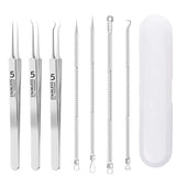 Optional 4Pcs 7Pcs 8Pcs Stainless Steel Skin Care Tool Set For Blackhead And Pimple Household Salon Grooming Accessory