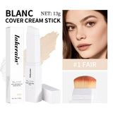 Foundation Stick Color Changing Foundation with Detachable Brush Blanc Cover Cream Stick Changing Hight Coverage Base Makeup