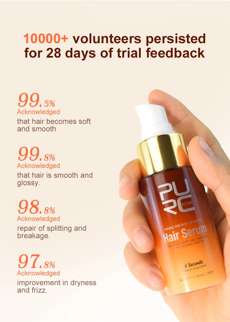 PURC Magic Instant Smooth Hair Serum Nourishing Repair Damaged Leave-In Hair Oil Anti-Frizz Softness Hair Care