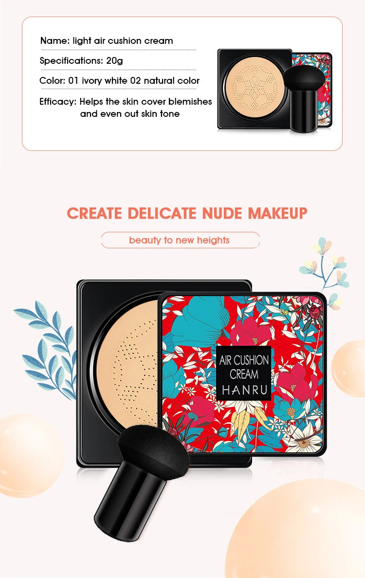 Mushroom Air Cushion plant Nourishing BB cream Concealer Moisturizing foundation fluid isolating plain cc cream