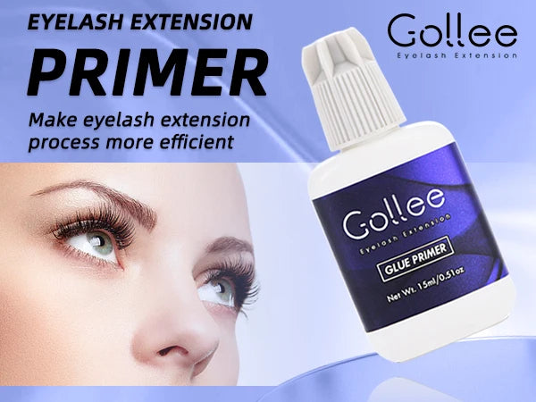 Gollee Eyelash Extensions Glue 15ml Eyelash Cleansing Primer Super Bonding Lasting Lash Extension Primer Professional Adhesive