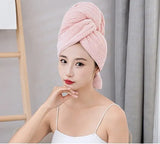 Super Absorbent Elastic Band Head Towel for Women's Hair Drying - Extra Large Microfiber Hair Towel Wrap with Headband