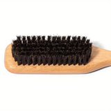 Boar Bristle Slick Back Hair Brush for Sleek Ponytail Bun & Smoothing Baby Hairs, Flyaways, Edge Control - Backcombing & Teasing