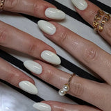 24Pcs Simple Wine Red Fake Nail with Mid-length Design Almond Press on False Nails Wearable Round Head Oval Full Cover Nail Tips
