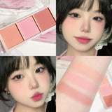 3-Color Cheek Red Plate Nude Makeup Natural Matte Milk Tea Orange Eye Shadow Makeup Lasting High Color Rendering Invisible