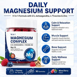 Googeer DeepCalm Magnesium Complex Gummies for Evening Calm Support with Vitamin D3 Zinc Ashwagandha L-Theanine 90 Gummies