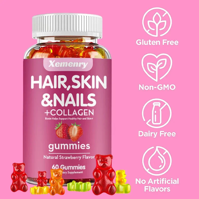 Hair, Skin & Nails Gummies | Hair Vitamins for Men and Women | Biotin SupplementsSupplements