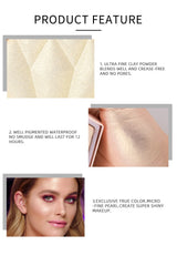 Natural Diamond Highlighter Powder 5 Color Shimmer Contour Nose Shadow Brightening Face Makeup Cosmetics Palette