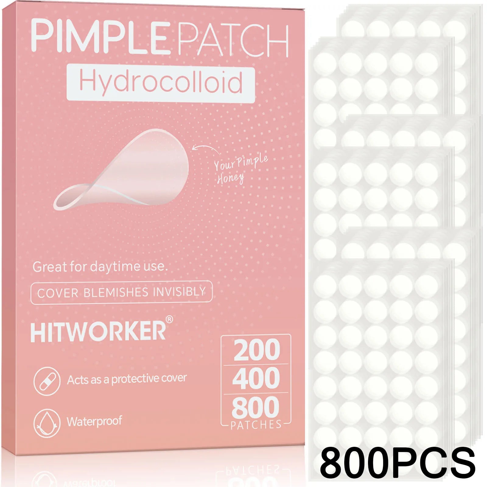 200/400/800PCS Hydrocolloid Pimple Patch Acne Spot Cover Invisible Blemish Stickers Oil Absorbing Face Care