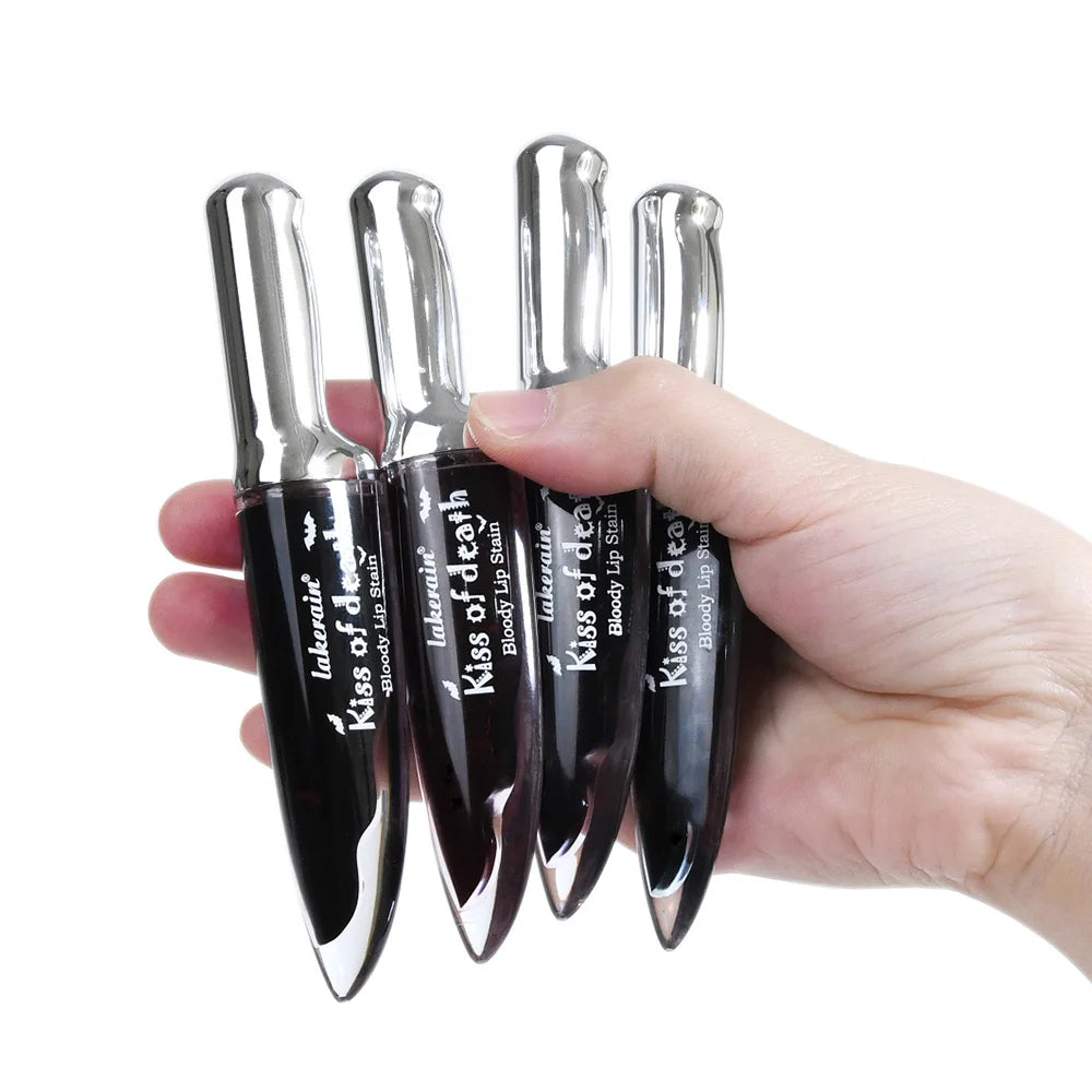 2Pcs Matte Bloody Lip Stain Long-Lasting Water-Resistant Liquid Lipstick Gothic Vampire Halloween Party Lip Tint Cosmetics