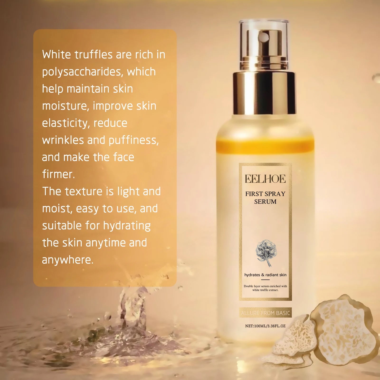 Premium White Truffle Face Mist Hydrating Essence Radiant Skin Care Daily Moisturizing Oil Control Glowing Face Serum Skincare