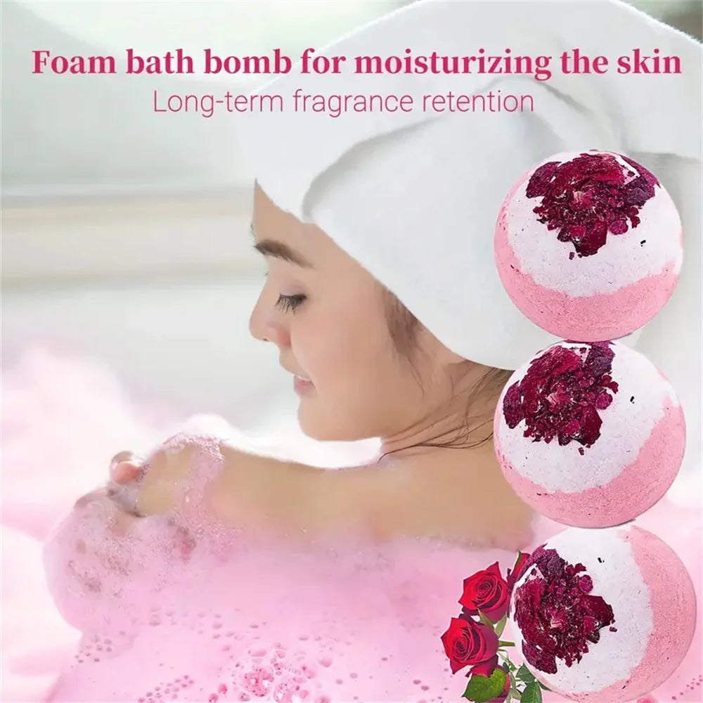 Bath Set Moisturizing Peeling Skin Care Bath Ball with Essential Oils And Bath Salts Handmade Bubble Ball Gift for Relaxing