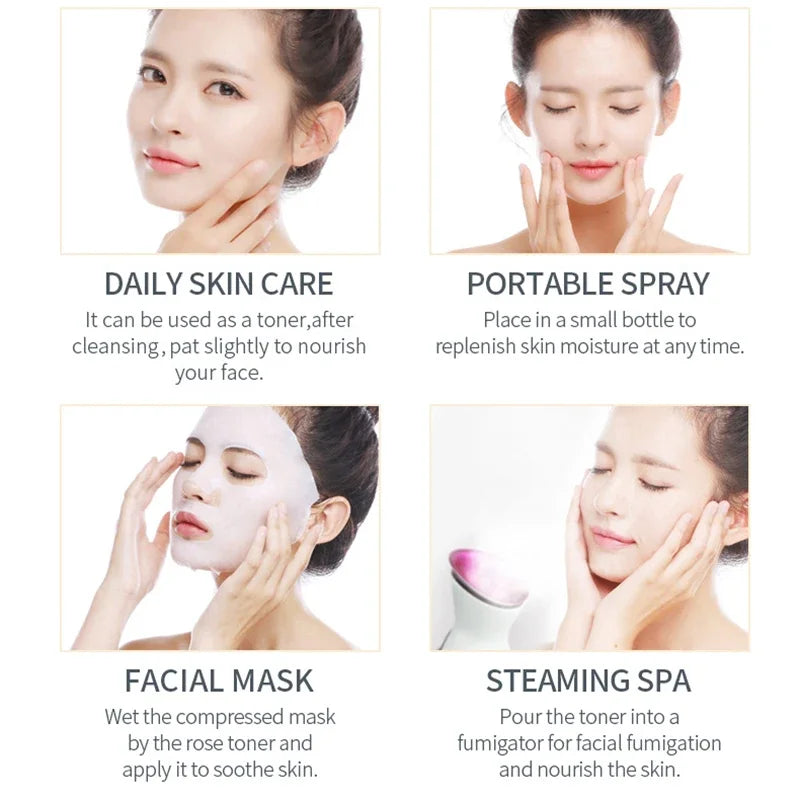 Damask Rose Hydrosol Rose Water Nourishing Skin Improve Dullness Facial Hydrating and Moisturizing Toner Face Serum Skincare