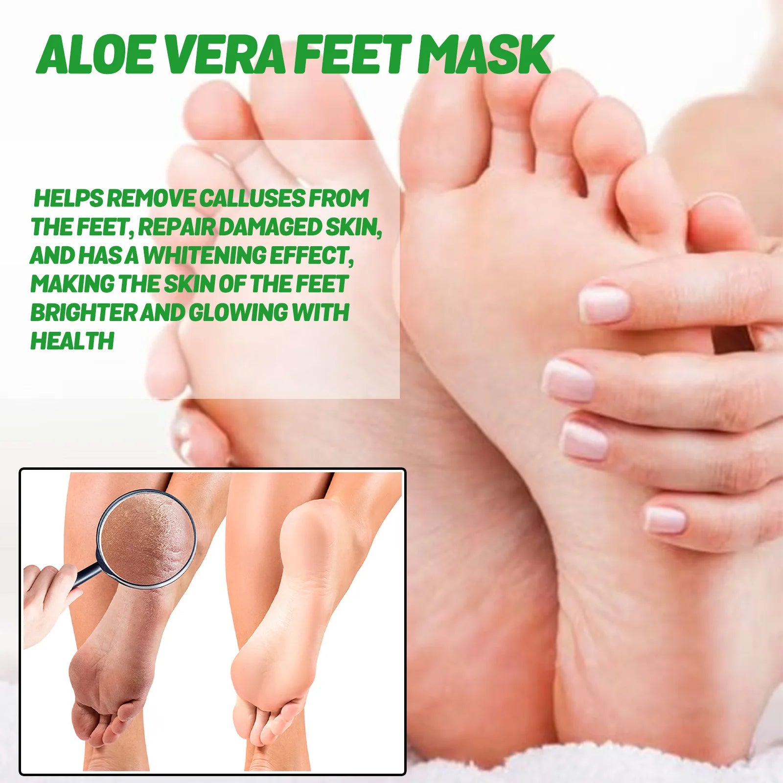 Aloe Vera Feet Mask Moisturizing Exfoliating Feet Mask Anti Drying Crack Remove Dead Skin Hydrating Foot Skin Care Foot Mask