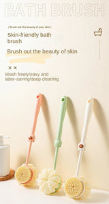 Two Sided Shower Body Brush Silicone Long Handle Bathroom Wash Brush Bathing Massage Back Body Exfoliating Brush Bath Supplies