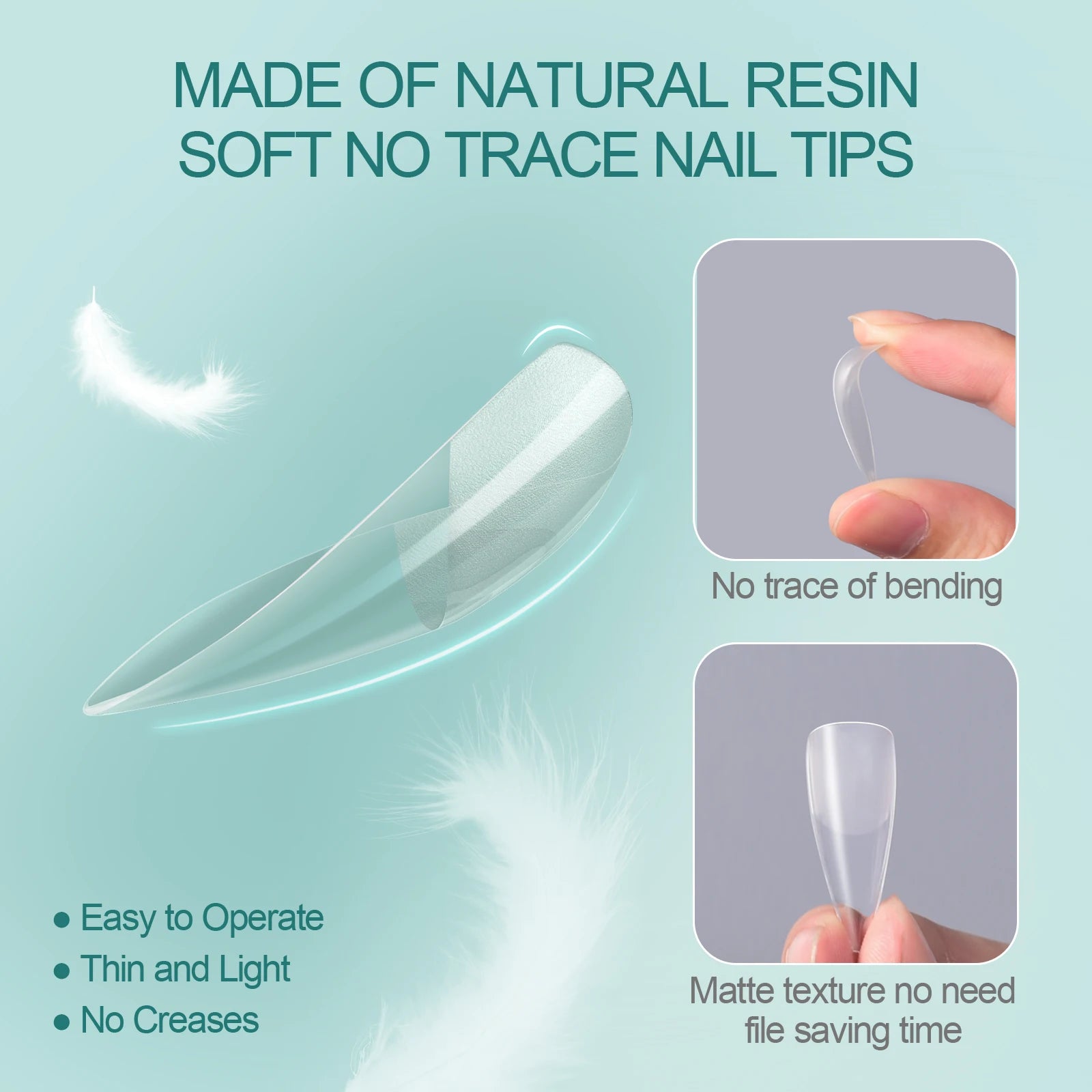 Nailpop Soft Gel Tips For Nails Acrylic Material Half Almond Artificial Nail Capsule Accessories Tool Art Salon 120pcs/box