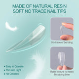 Nailpop Soft Gel Tips For Nails Acrylic Material Half Almond Artificial Nail Capsule Accessories Tool Art Salon 120pcs/box