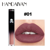 Halloween Goth Lipstick Set Long Lasting Smudgeproof Dark Matte Lip Gloss Velvet Lipsticks Black Liquid Lipstick for Halloween