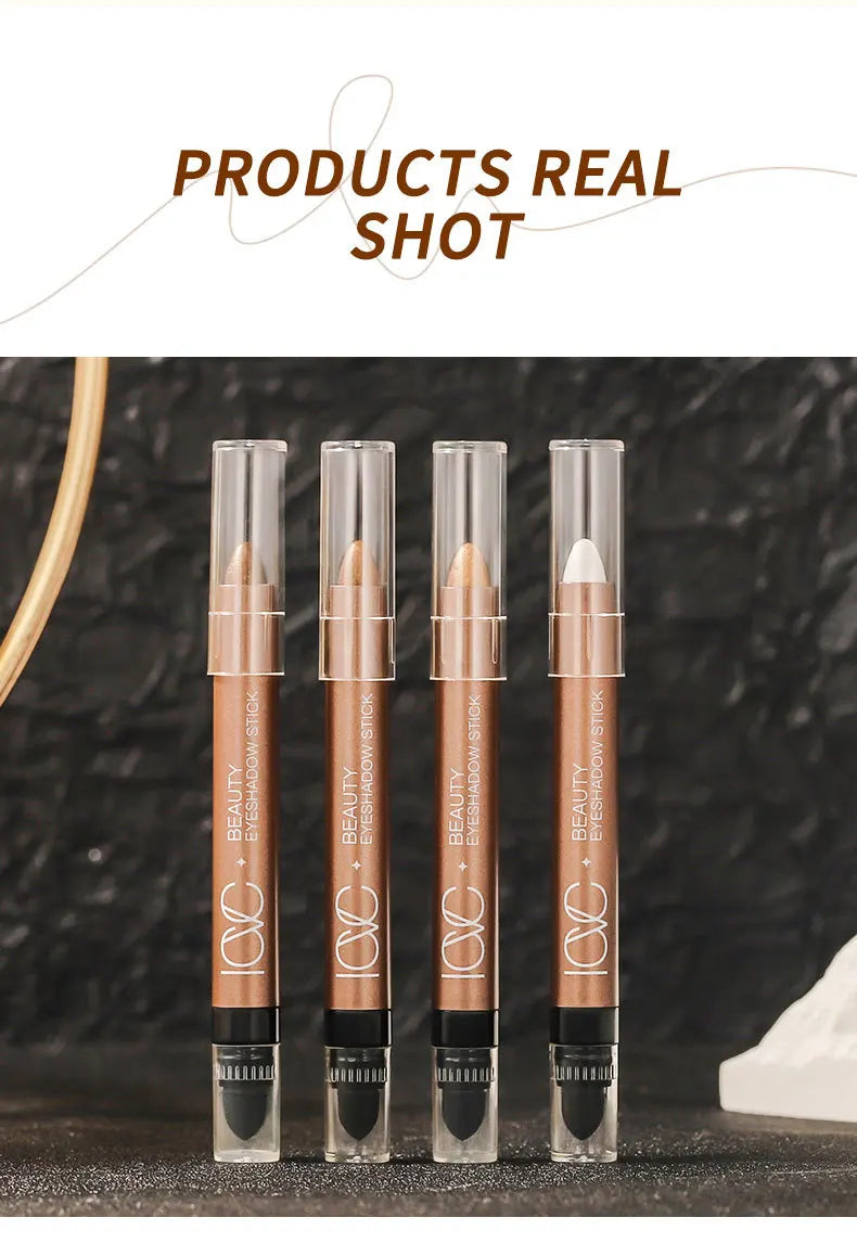 Double-ended Eyeshadow Pen Eyeliner Multiuse Shimmer Shadow Pearlescent Glitter Brightening Longlasting Waterproof Sweat-proof