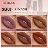 6PCS/SET Cream Matte Lip Tint Stick,Even Color Layering,Comfortable All-day Wear,Classic Neutral Lip Shades,Soft Fluffy Applicator Head,Compact Carry Lip Gloss Set,Suitable For Daily Travel And Everyday Female Makeup