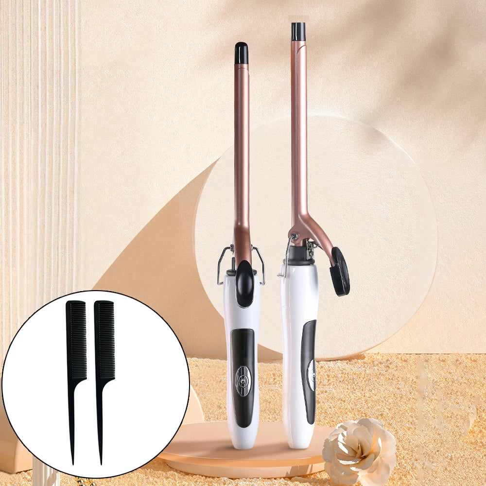 EU Plug 0.51"  Curling Iron, Constant Temp Hair Care, Auto Shutoff, Anti-Scald Stand, Perfect for Wool Curls