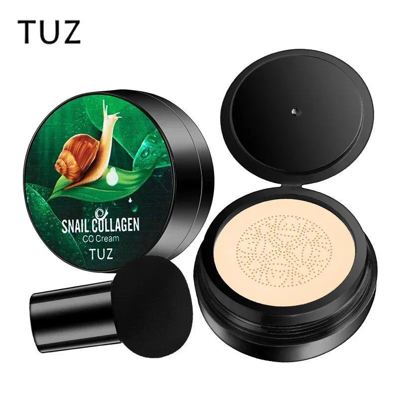 Snail Collagen BB Cream Mushroom Head Air Cushion CC Cream Matte Concealer Full Coverage Acne Scars Dark Circles Cosmetics