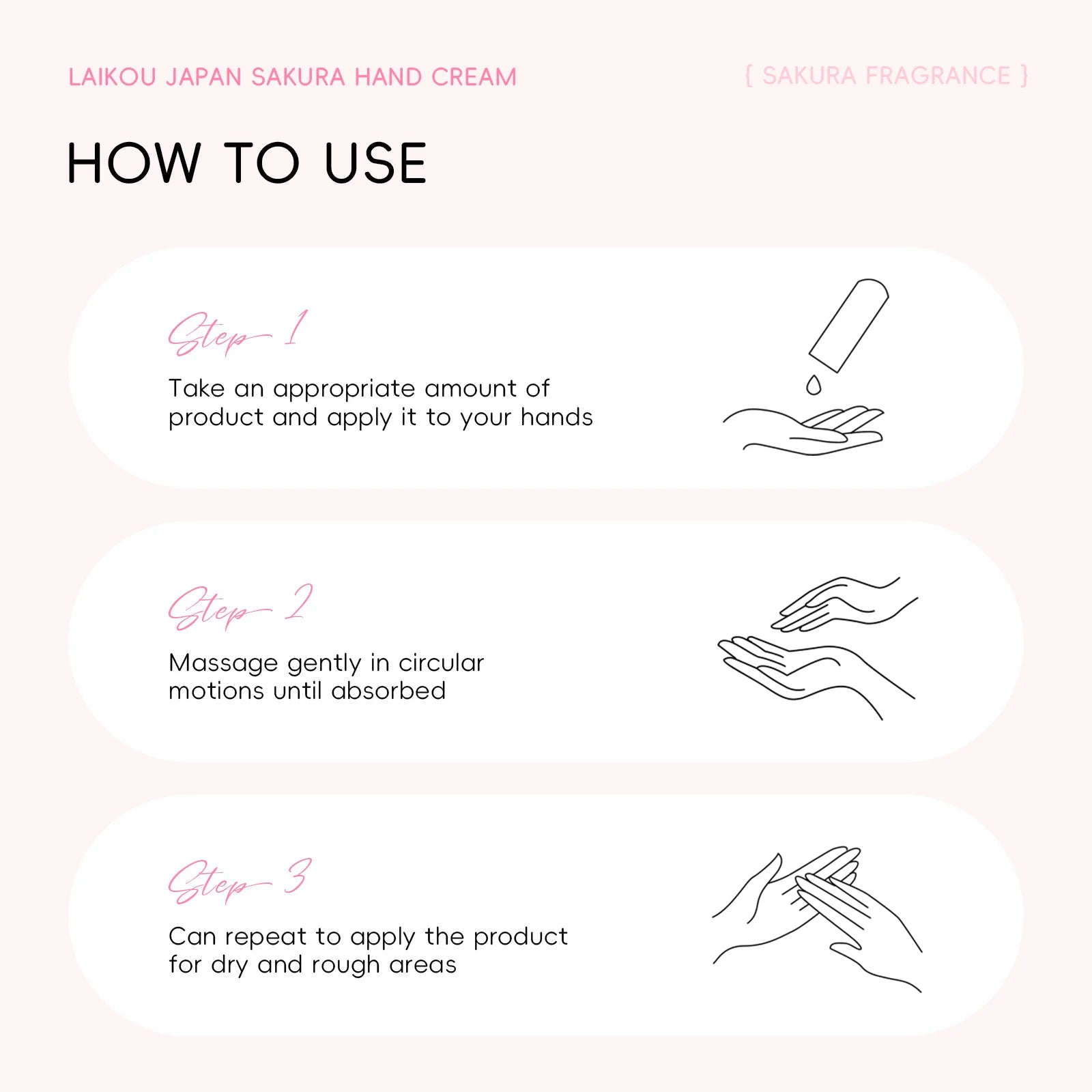 LAIKOU Cherry Blossom Hand Cream Moisturizing Nourishing Brightening Hydrating Hand Lotion Creams Intensive Repair Hand Balm