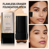 Dual-Head Foundation Stick | Built-in Brush, One-Step Application & Touch-Up, Lightweight & Long-Lasting, No Cakey