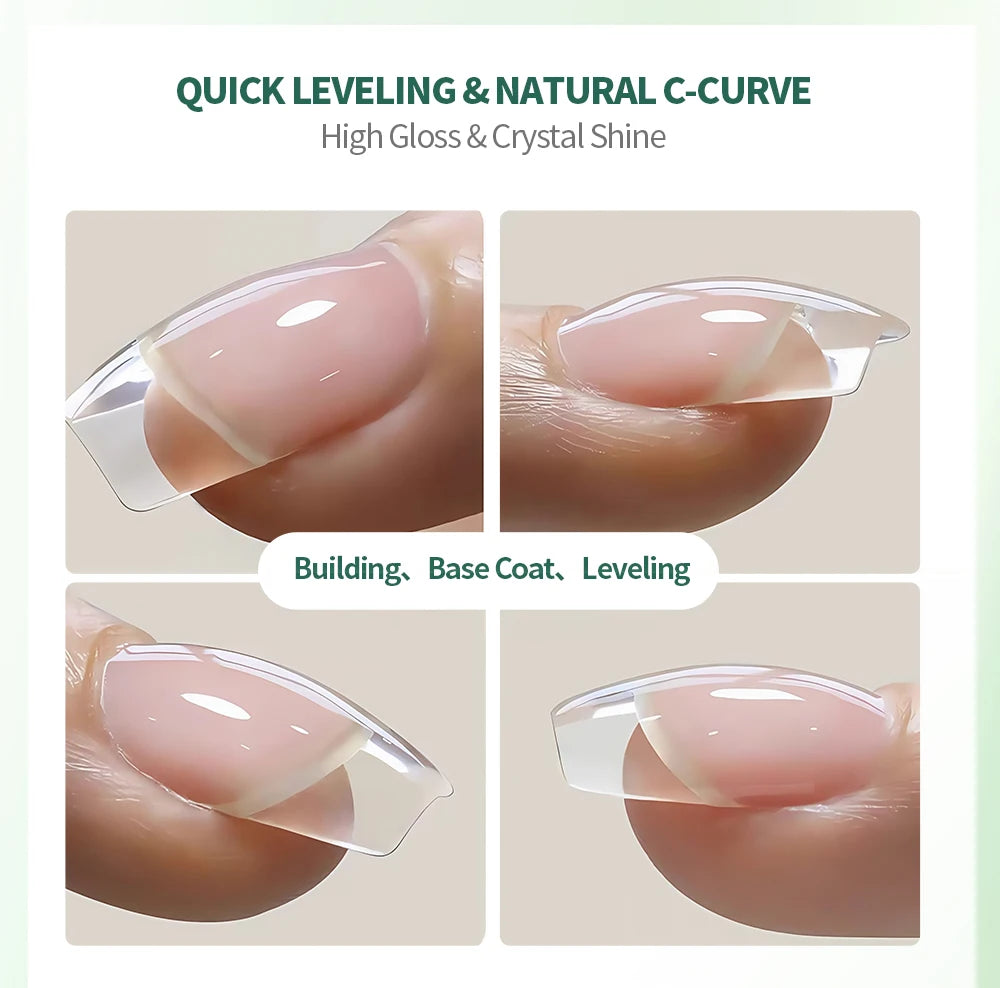 Nailpop 7-in-1 Builder Nail Gel Fast Building Gel Nail Polish Clear White Pink Nude 15ml Nail Tip Reinforcement and Extension