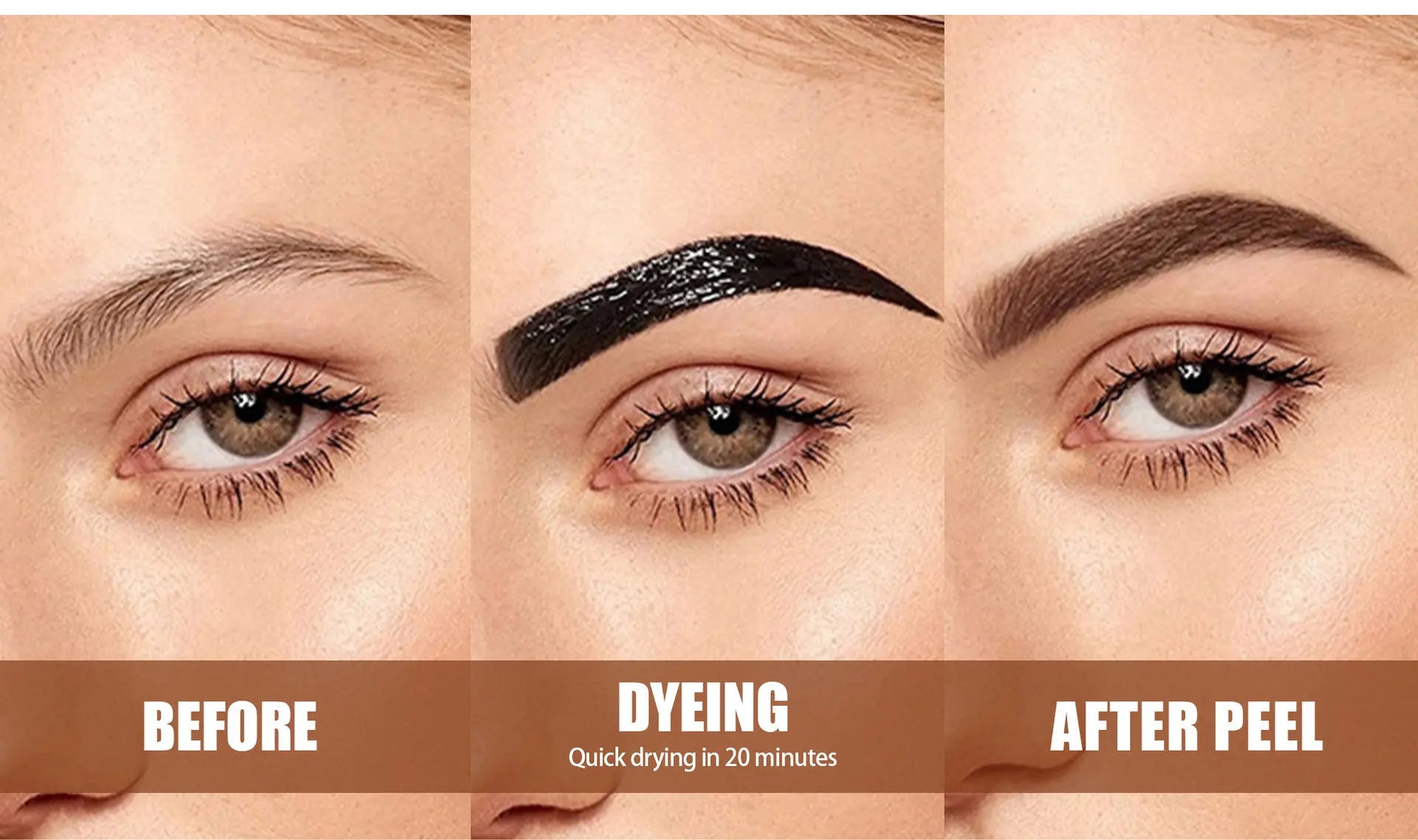 HANDAIYAN 5-color brush head peel-off eyebrow tint Waterproof, long-lasting, and smudge-proof peel-off eyebrow tint