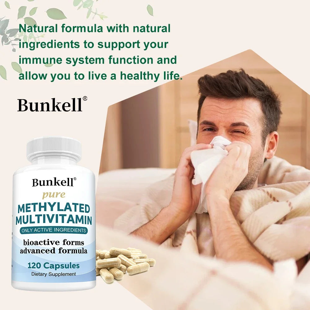 High-potency Methylated Multivitamin Supplement, with Vitamins C, D, B12 To Support Energy and Focus, and Maintain Heart Health