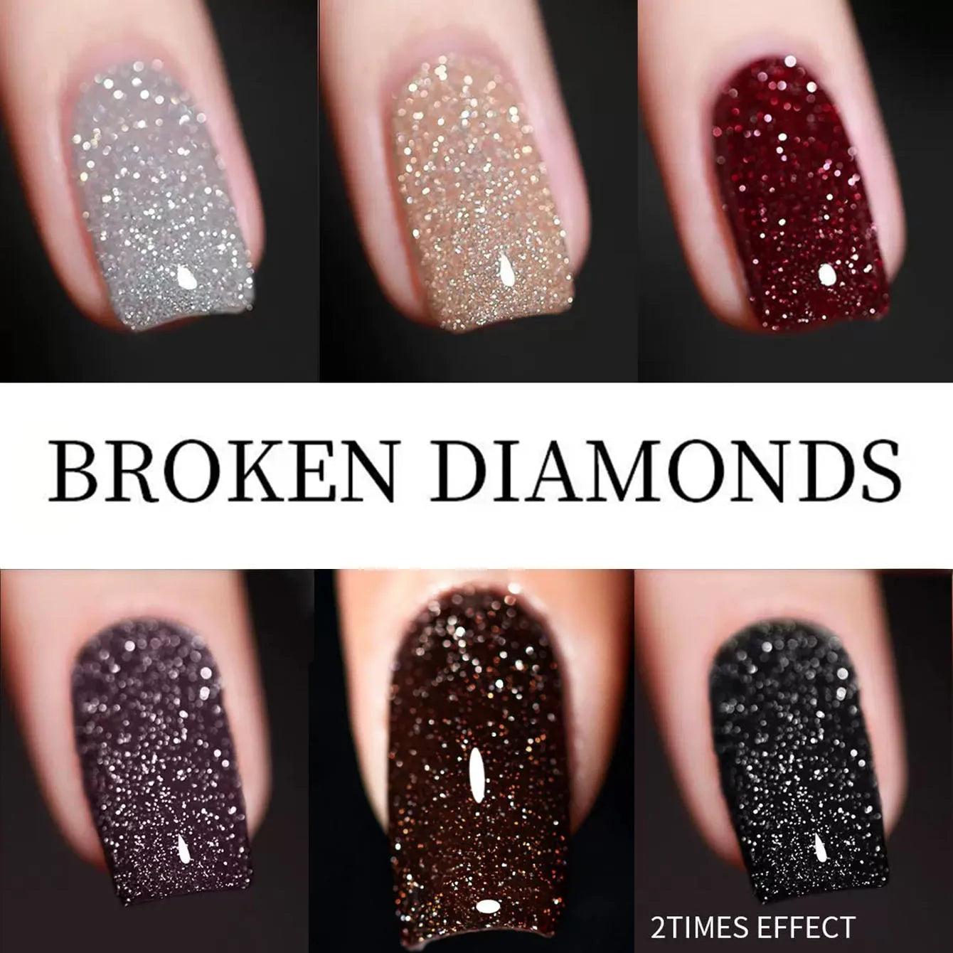 MIANEL Autumn Gel Nail Polish Adhesive Burst Flash Broken Diamond Halloween Christmas Nails Art Kit for Professional Use