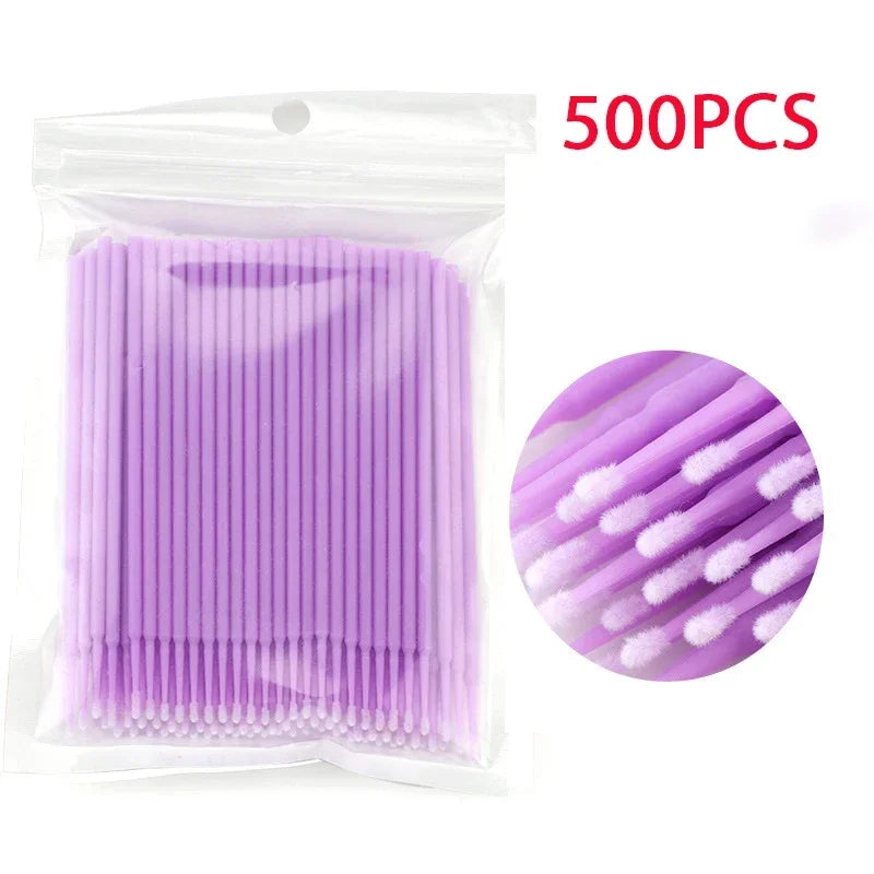 500/1000PCS Crystal Colorful Eyelash Cleaning Micro Brush Beauty Makeup Remover Tool Wholesaler