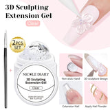NICOLE DIARY White Non Stick Hand Extension Gel Nail Polish For 3D Shaping Carving Flower DIY Nail Art Extension Acrylic