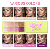 Multi Cream Eyebrow Blush Highlighter Palette Long Wearing Eyeshadow Palette Matte Shimmer Finish With Free Brush & Powder Puff