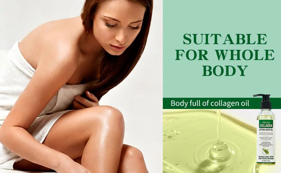 Collagen Lifting Body Oil, Hydrating & Firming Dry Oil, Lightweight Fast-Absorbing, after Shower Moisturizing Oil for Women Men
