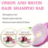 Onion & Biotin Shampoo Bar - 60g, Suitable for All Hair Types, Moisturizing and Smoothing, Rich in Rosemary Extract