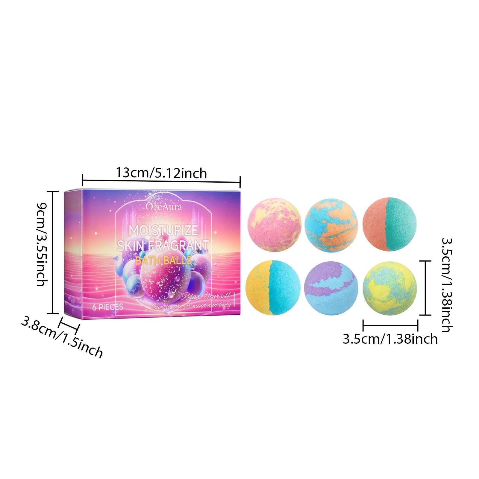 Bath Gift Adult Stress Reliever Anxiety Relief Spa Natural Organic Fragrance Bath Balls with Surprise Bath Ball Birthday