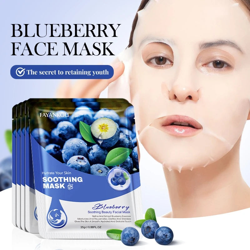 10Pcs Fruits Facial Masks for Face Skincare Moisturizing Brightening Hydrating Firmingface Mask Beauty Face Skin Care Products