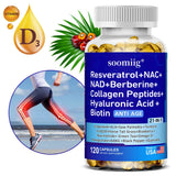 Vitamax 21-in-1 Supplement | NAD+ Resveratrol Collagen Berberine | Supports Hair, Skin, Nails, Joints, Anti-aging, Firming Skin