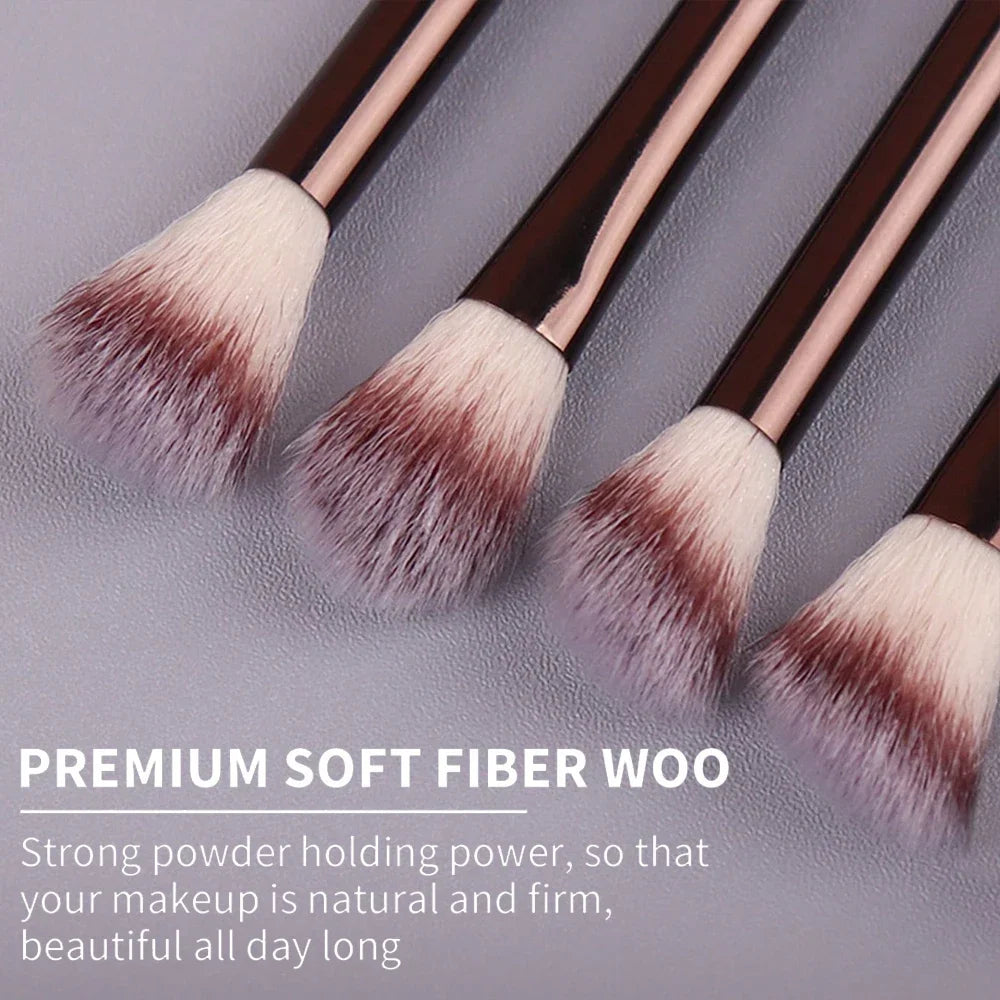 Soft Bristle Kabuki Blending Makeup Brush Set 13Pcs Foundation Eyeshadow Blush Cosmetic Tool Professional Salon Daily Facial Makeup Supply