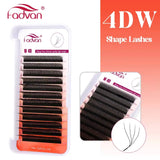 FADVAN M/L/L+/C/D Curl 3D/4D/5D W Shape Eyelash Extensions Waterproof Curling Natural Volume Lashes Soft Black False Eyelashes