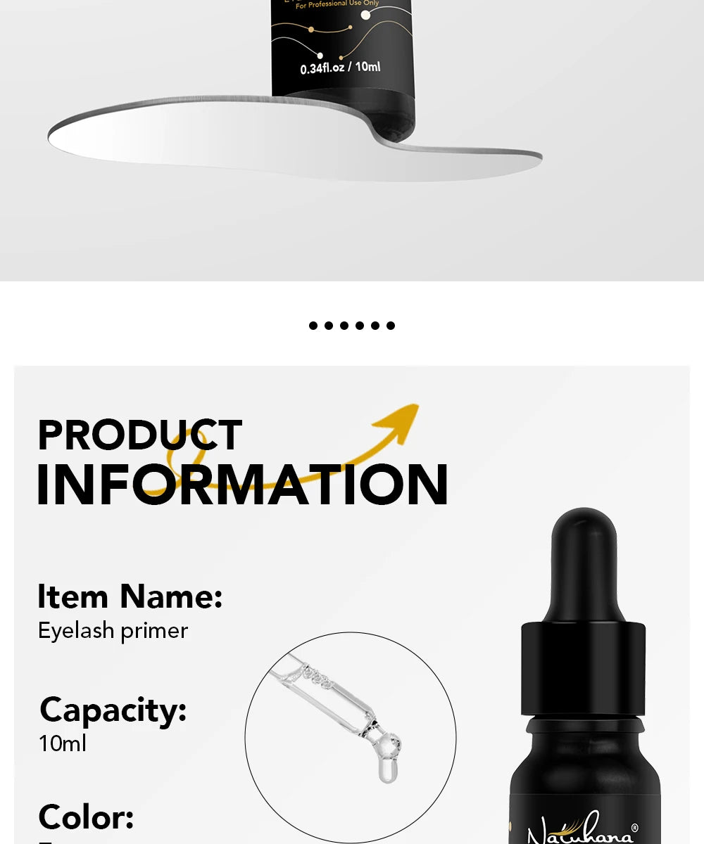 NATUHANA Premium Eyelash Extensions Glue Primer 10ml Long Lasting Fixing Agent for Professional Lash Application Makeup Tool