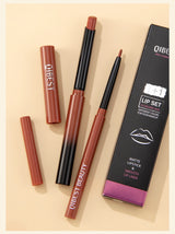 QIBEST 12 Colors Lip Makeup Nude Lipstick Pencil Waterproof Long Lasting Sexy Red Lip Stick Matte Lip Liner Pen Lipstick