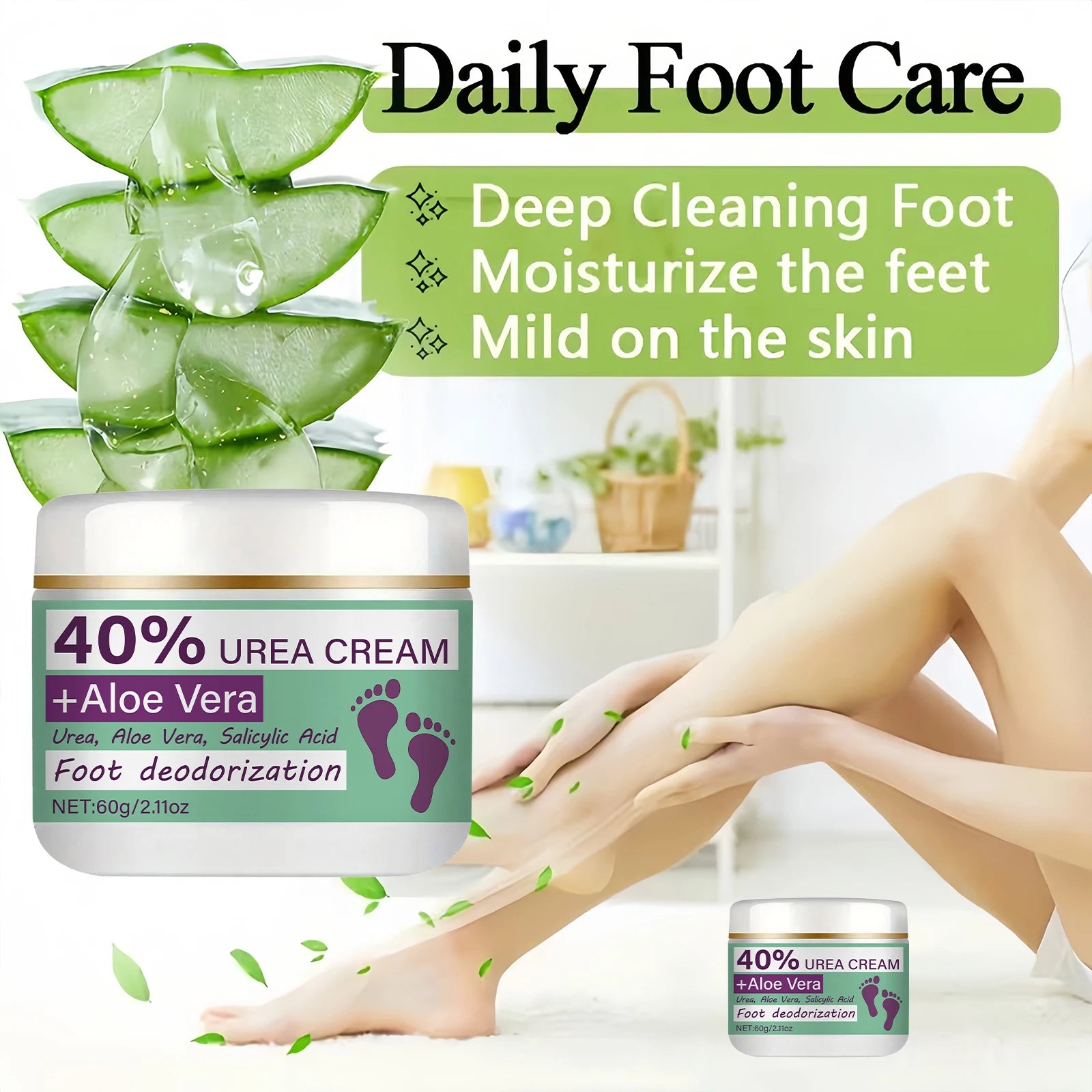 Foot Deodorant Cream - Powerful Odor Removal and Sweat Protection, Ergonomic Tube Design for Precise Application, Suitable for Daily Use and for Refreshing Your Feet Anytime