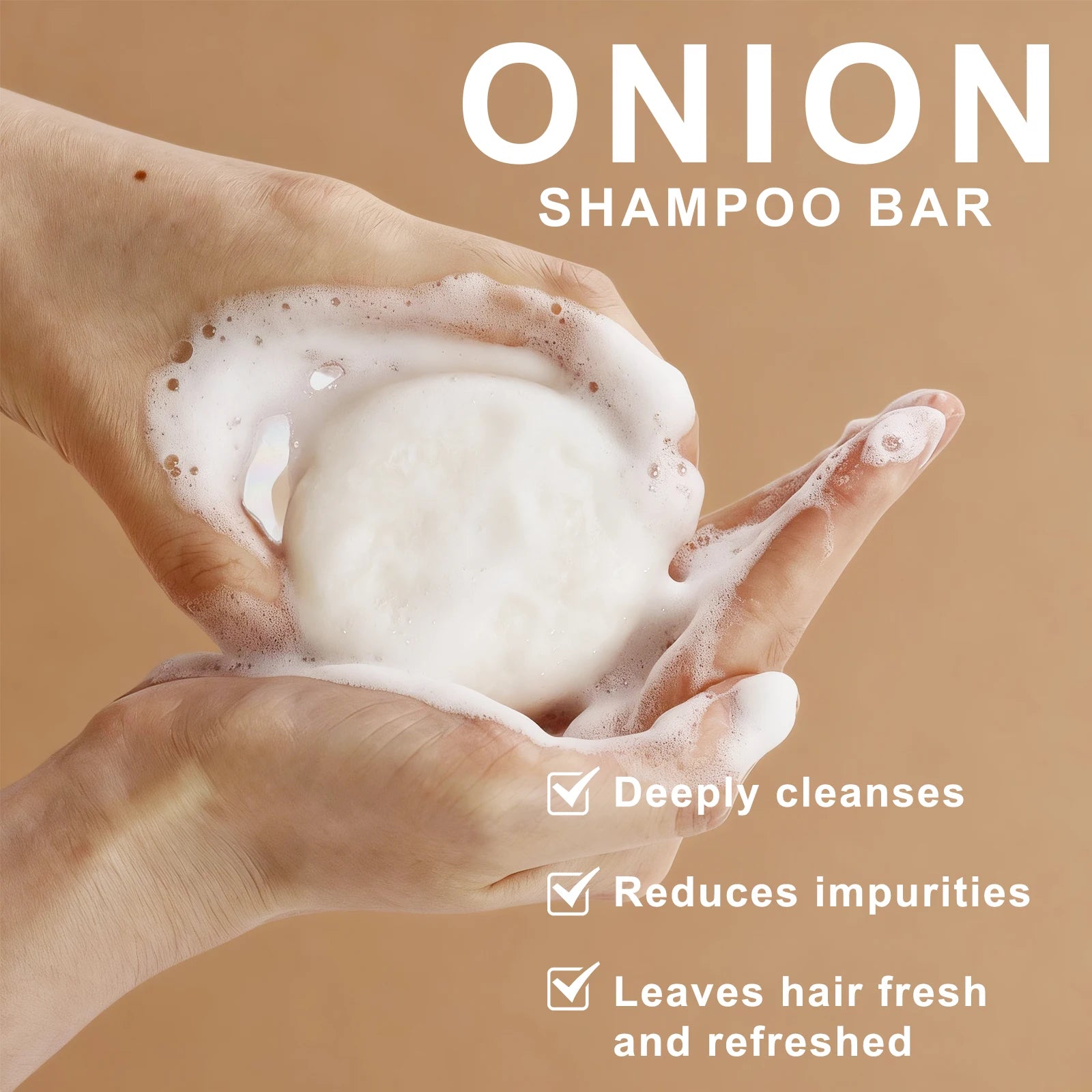 Vegan Onion Shampoo Bar Natural Hair Care Anti Dandruff Oil Control Repair Split Ends Dry Frizz Nourish Scalp Solid Shampoo Soap