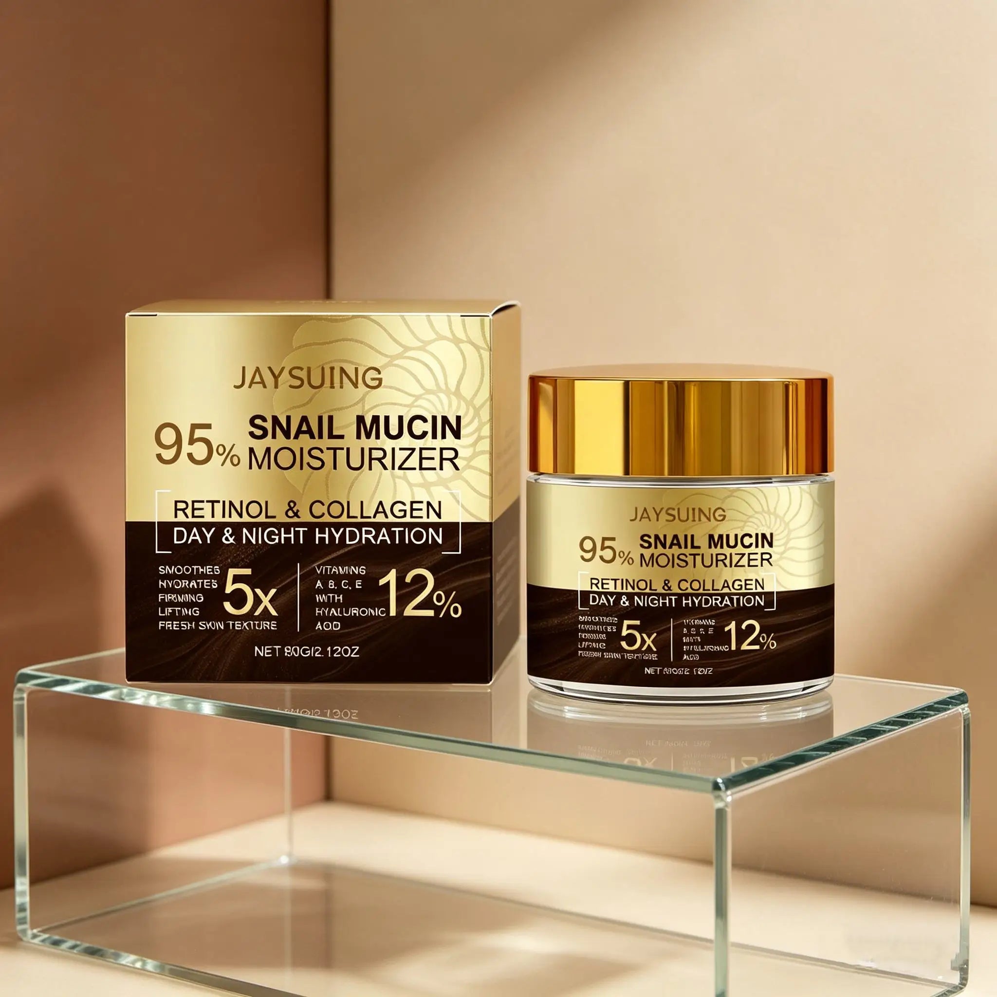 95% Snail Mucin Moisturizer Collagen Rejuvenating Anti Aging Wrinkles Firm Lift Brighten Retinol Hyaluronic Acid Day Night Cream