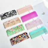 Korean Fashion Design Hair Comb Wide Teeth Acetate Hairdressing Comb Anti-static Massage Hairbrush Colorful Hair Styling Tools