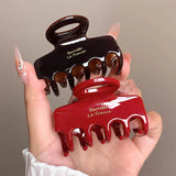 Red Acetate Hair Crabs 5.5cm Long Hair Clips for Girls And Women Korean Fashion Tie up Hair Accessories