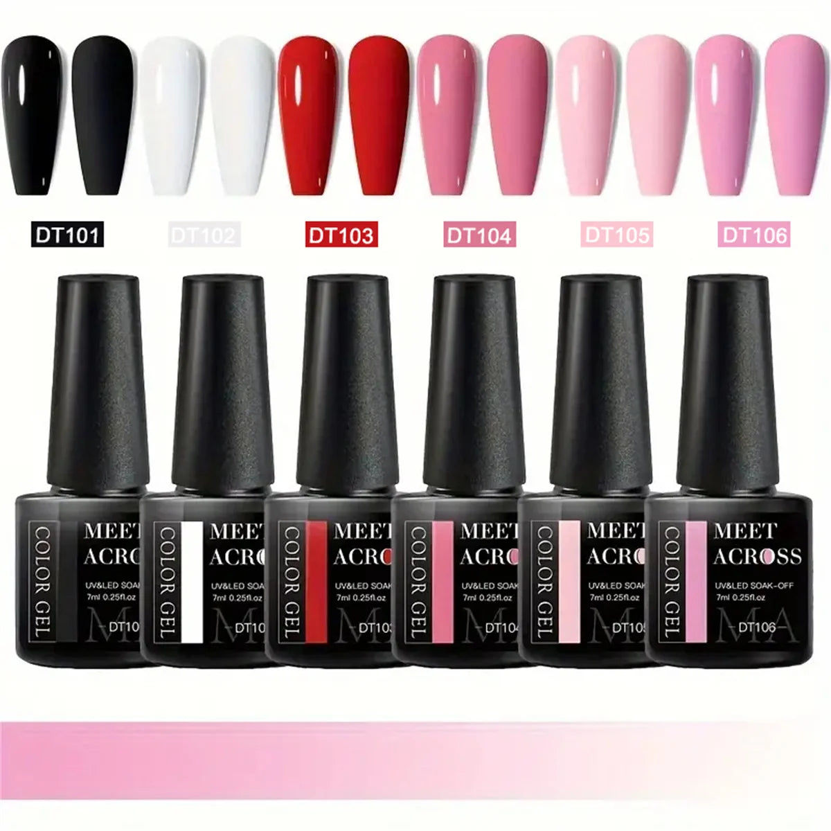 6pcs Gel Nail Polish Set HEMA Free 7ml Semi Permanent Soak Off UV Gel Varnish Nail Art Decoration Summer Nails Nail Supplies DIY